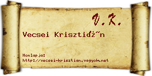 Vecsei Krisztián névjegykártya